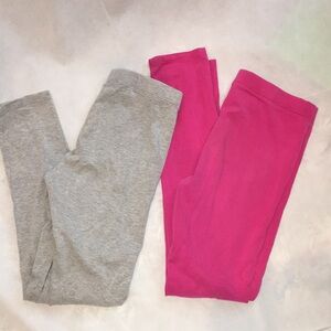Kids Pink and Gray Girl's Leggings - set of 2